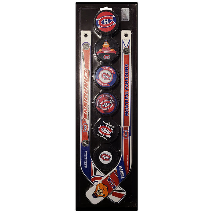 Youppi Montreal Canadiens NHL Inglasco 8 Pack Plastic Mini Stick Set