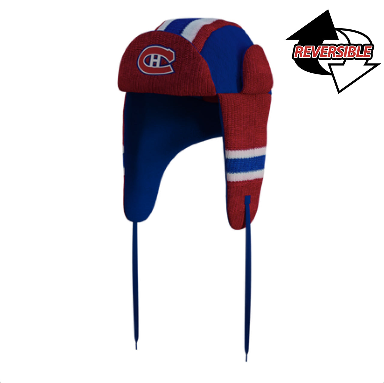 Montreal Canadiens NHL Hockey Sockey Men's Red Reversible Trapper