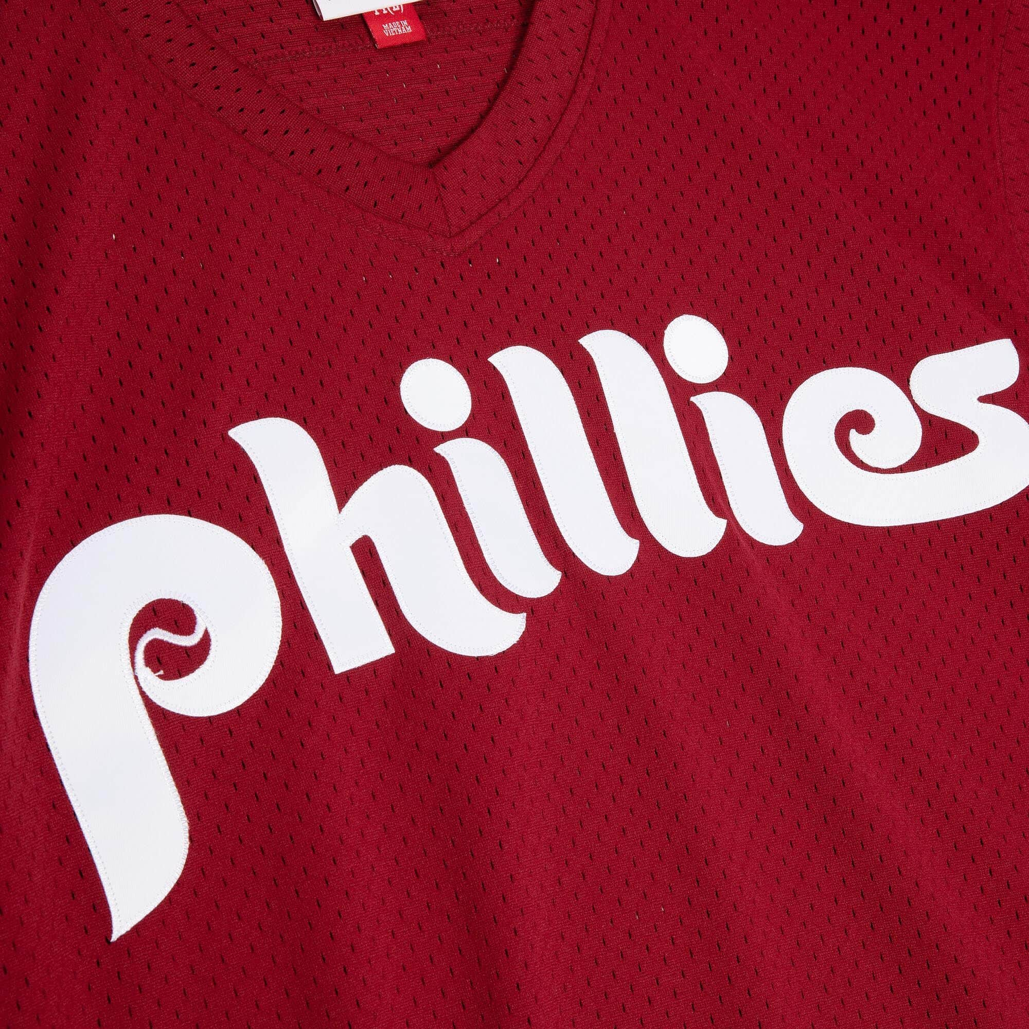 Lenny Dykstra Philadelphia Phillies MLB Mitchell & Ness Maillot à pull authentique bordeaux 1991 pour hommes