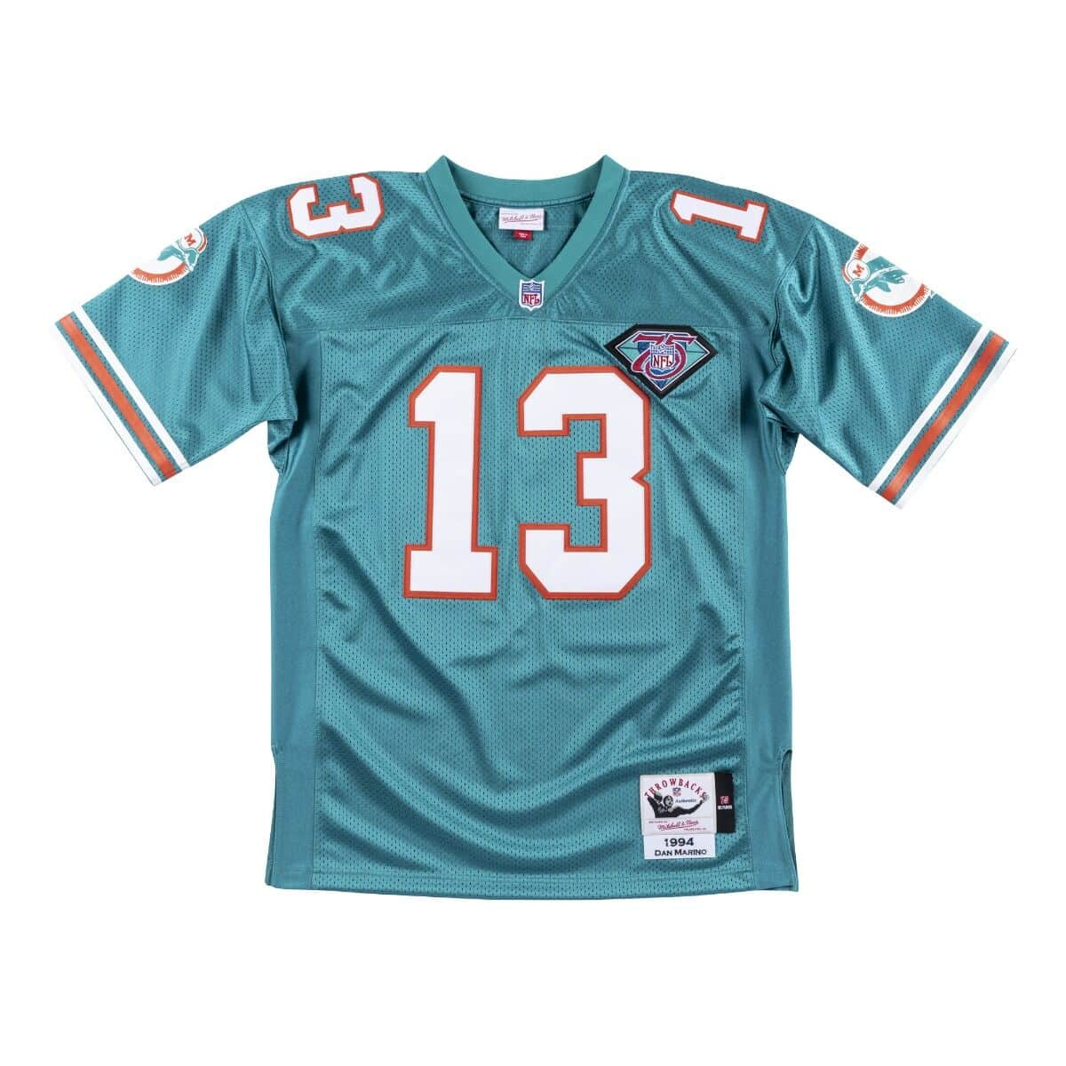 Dan Marino Miami Dolphins NFL Mitchell & Ness Men's Aqua 1994 Throwback Authentic Jersey