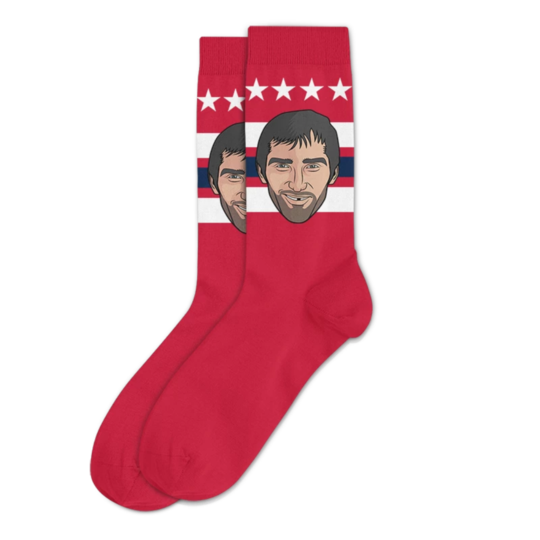 Alexander Ovechkin Washington Capitals NHL Major League Socks Men's Red Crew Socks