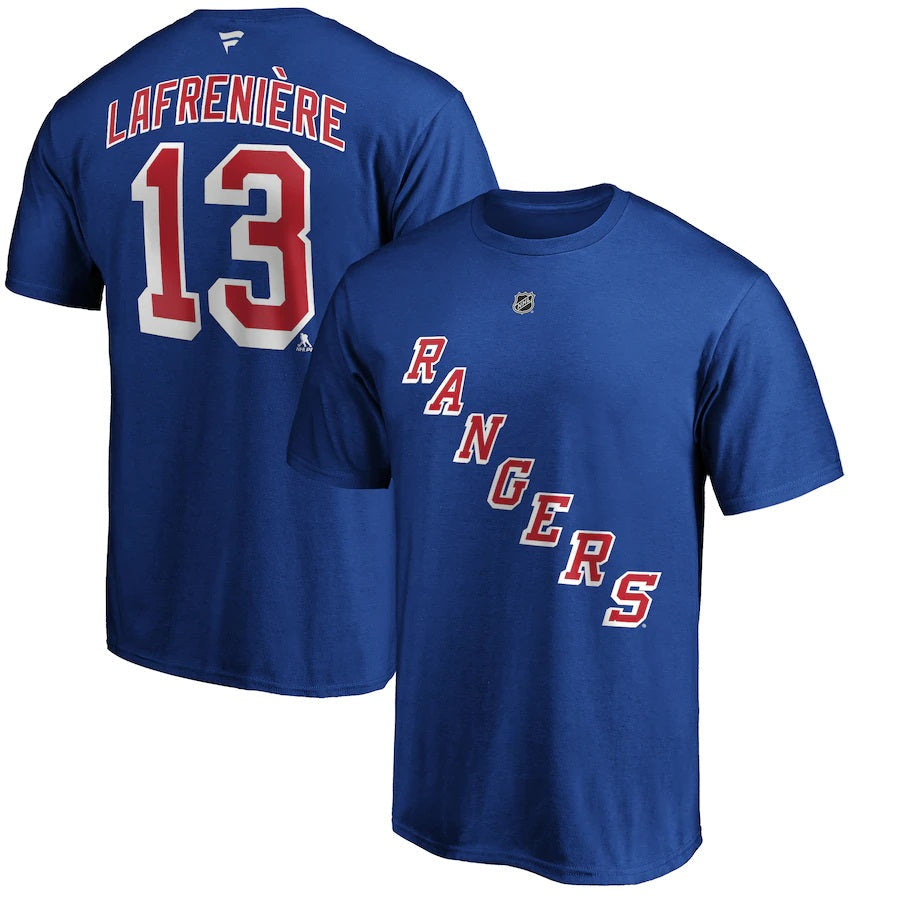 Alexis Lafrenière New York Rangers NHL Fanatics Branded Men's Royal Blue Authentic T-Shirt