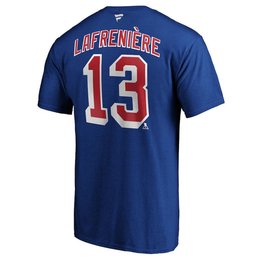 Alexis Lafrenière New York Rangers NHL Fanatics Branded Men's Royal Blue Authentic T-Shirt