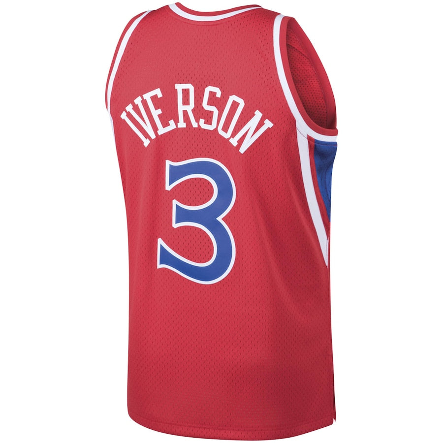 Allen Iverson Philadelphia 76ers NBA Mitchell & Ness Men's Red 1996-97 Hardwood Classics Swingman Jersey