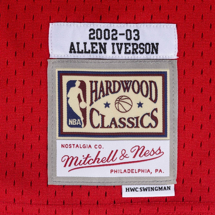 Men's Mitchell & Ness Allen Iverson Red Philadelphia 76ers Hardwood Classics Authentic Jersey Size: 3XL