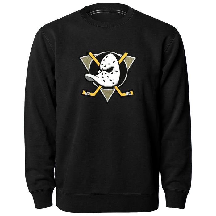 Anaheim Ducks NHL Bulletin Men's Black Twill Logo Express Crew Sweater