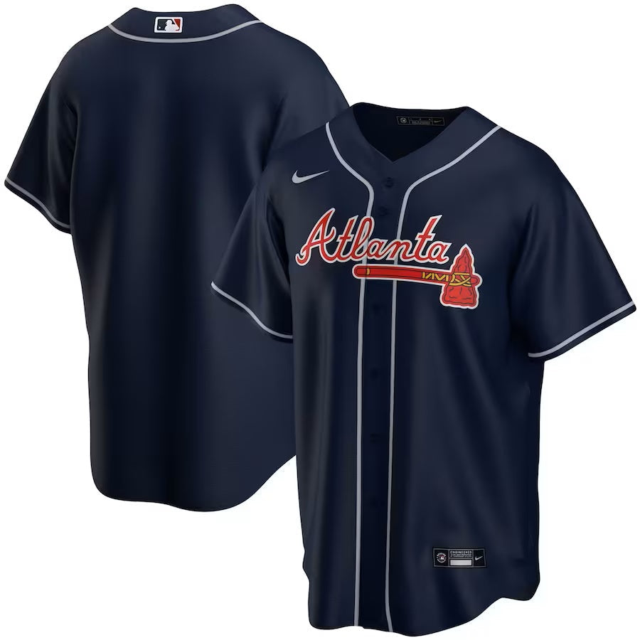 Atlanta Braves MLB Nike Men's Navy Alternate Replica Jersey