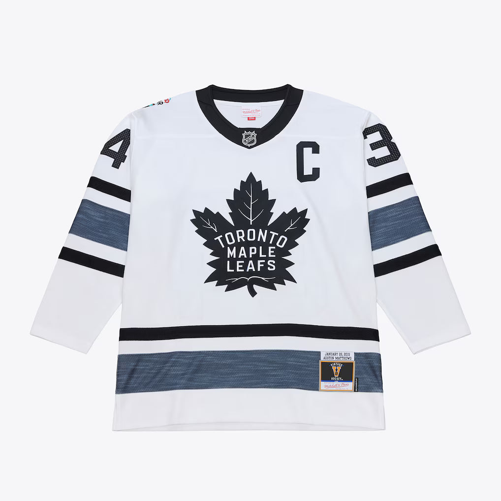 Auston Matthews Toronto Maple Leafs NHL Mitchell & Ness Men's White Black 2019 All-Star Power Play Authentic Jersey