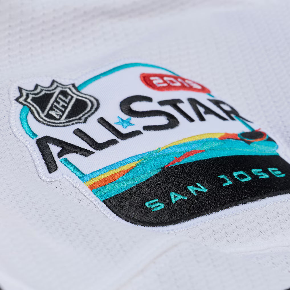 Maillot authentique Auston Matthews Toronto Maple Leafs LNH Mitchell & Ness pour homme blanc et noir 2019 All-Star Power Play