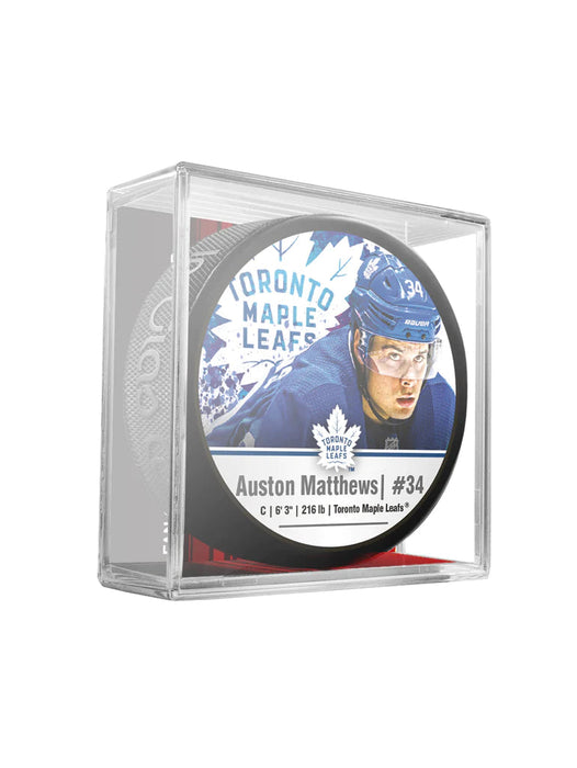 Auston Matthews Toronto Maple Leafs NHL Inglasco Cube Star Hockey Puck