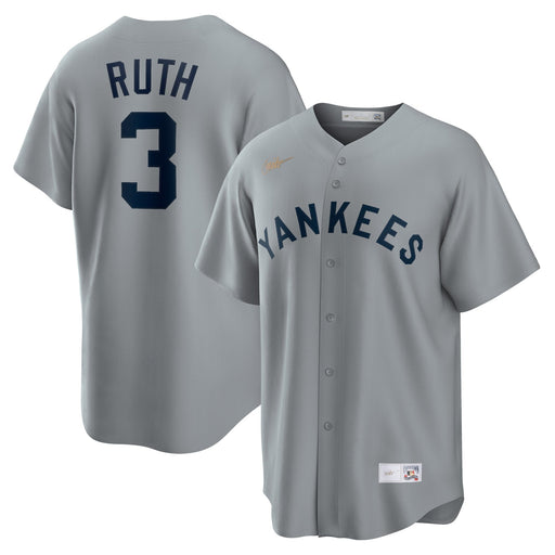 Babe Ruth New York Yankees MLB Nike Men's Grey Cooperstown Replica Jersey
