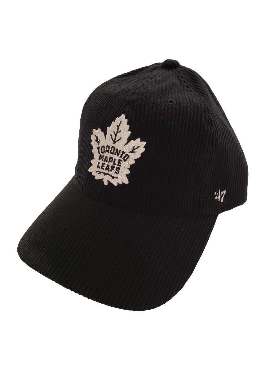 Toronto Maple Leafs NHL 47 Brand Men's Black Thick Cord Clean up Adjustable Hat