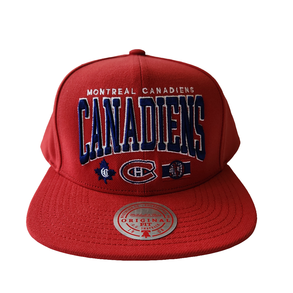 Casquette Snapback rouge Champ Stack des Canadiens de Montréal NHL Mitchell & Ness pour hommes