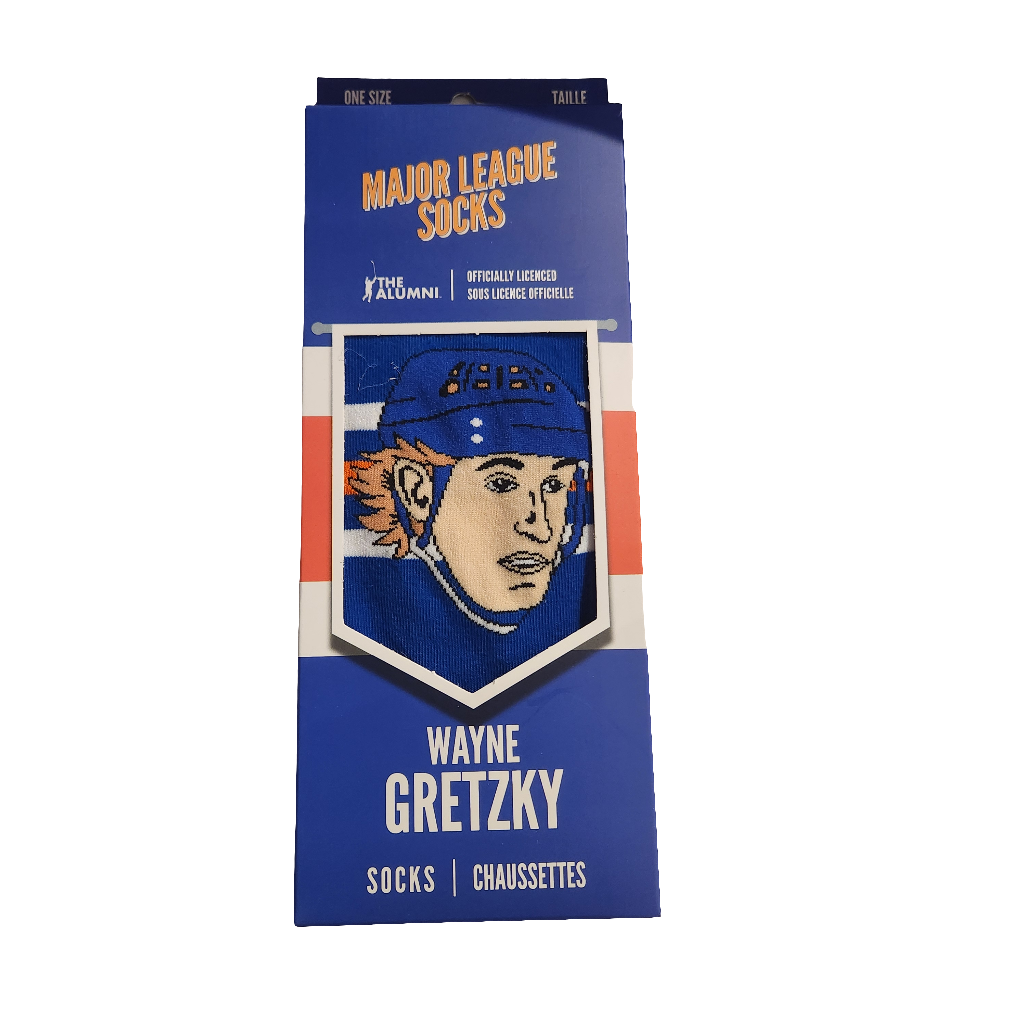 Chaussettes de la Ligue majeure de la LNH des Oilers d'Edmonton de Wayne Gretzky Chaussettes Royal Crew pour hommes