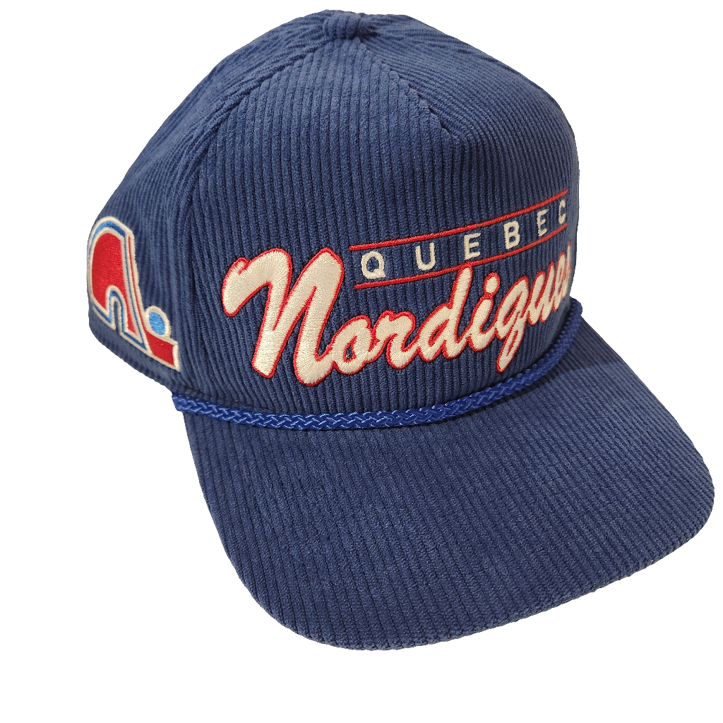 Quebec Nordiques NHL 47 Brand Men's Royal Double Header Thick Cord Hitch Snapback Hat