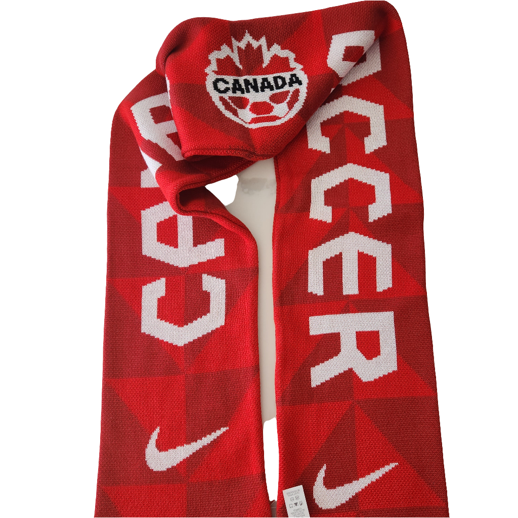 Écharpe de joueur Nike rouge en jacquard de l'équipe de soccer du Canada d'Ashley Lawrence