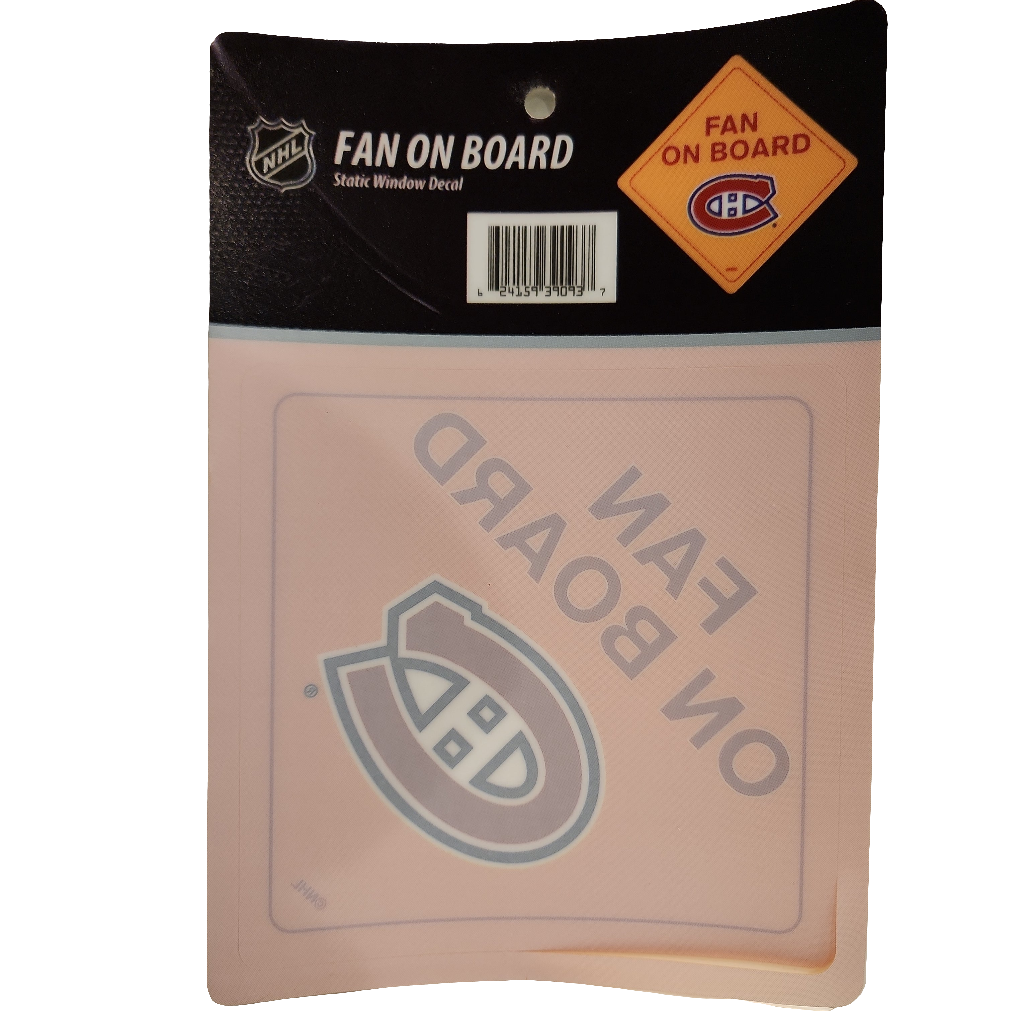 Autocollant de fenêtre à bord de fan de la LNH des Canadiens de Montréal