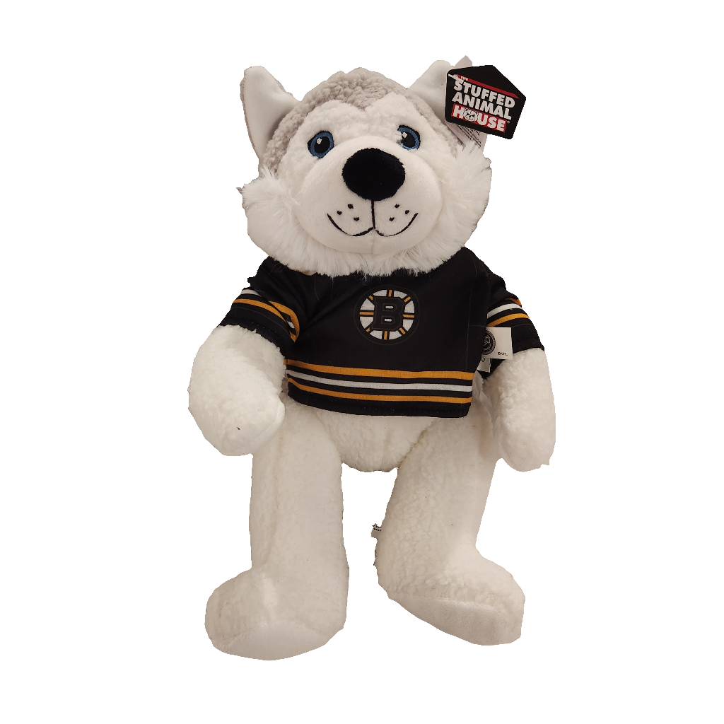 Grey Husky Boston Bruins NHL Stuffed Animal House 10" Curly Gritter