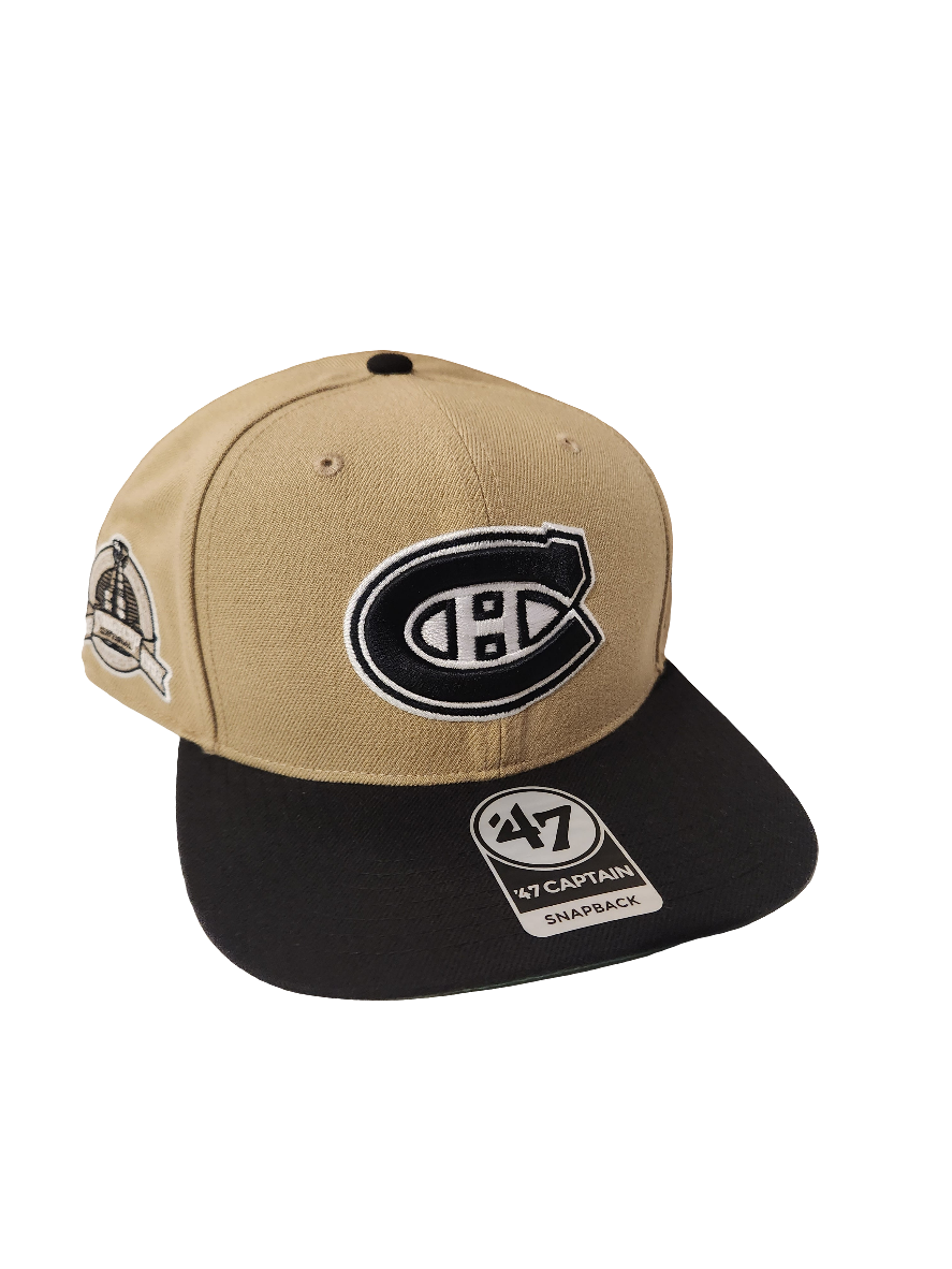 Casquette snapback capitaine NHL 47 Brand pour homme des Canadiens de Montréal, sable noir