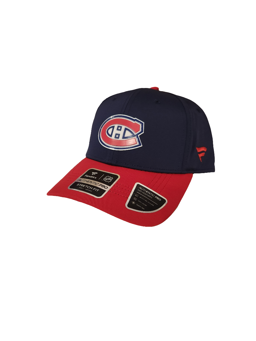 Montreal Canadiens NHL Fanatics Branded Men's Navy Rink Stretch Fit Hat