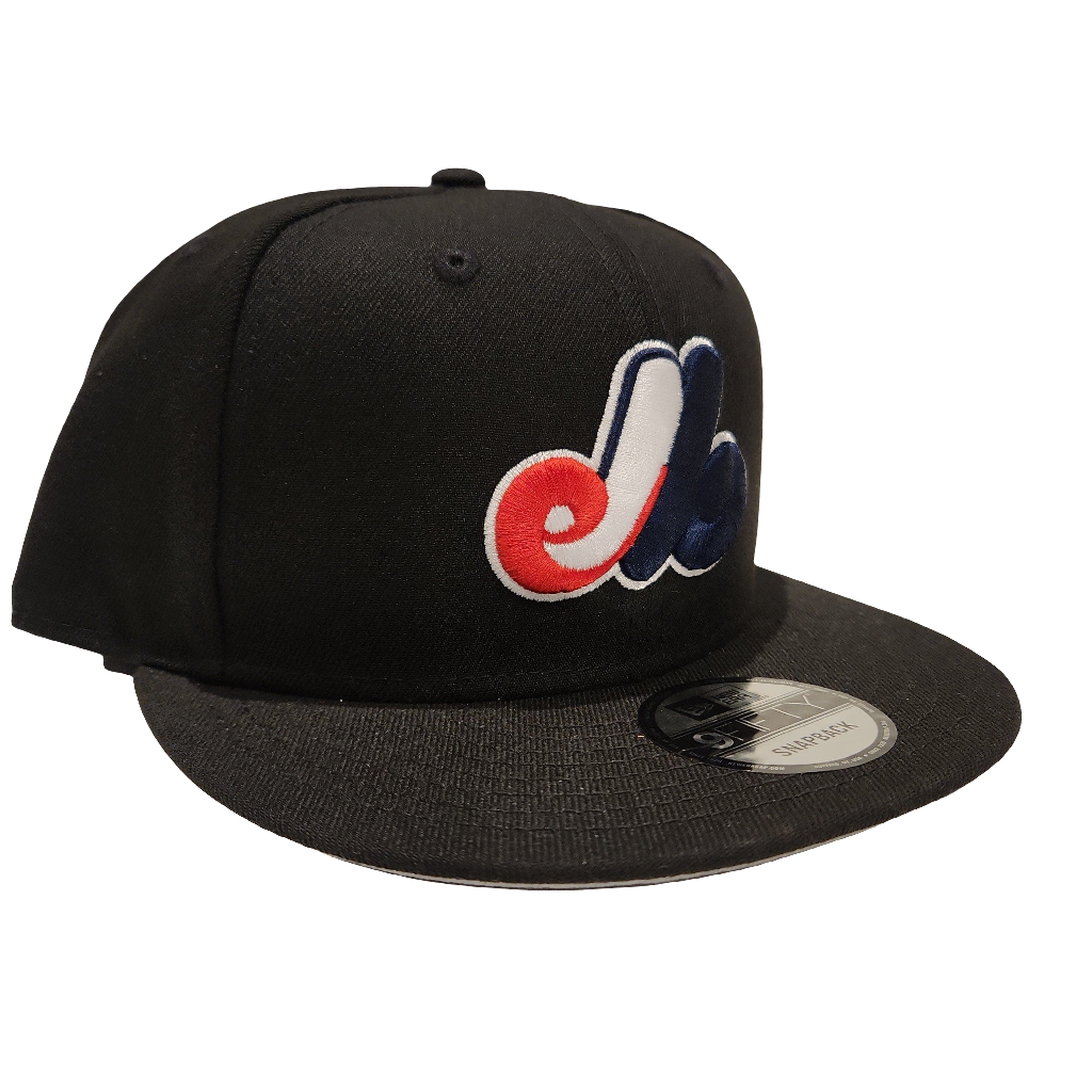 Expos de Montréal MLB New Era Snapback 9Fifty Cooperstown noir pour hommes