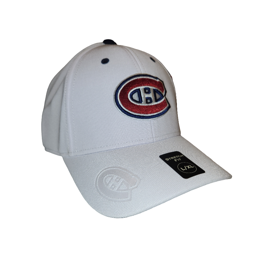 Casquette extensible E-Boss blanche pour homme des Canadiens de Montréal NHL American Needle