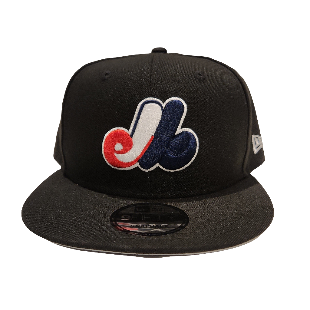 Expos de Montréal MLB New Era Snapback 9Fifty Cooperstown noir pour hommes