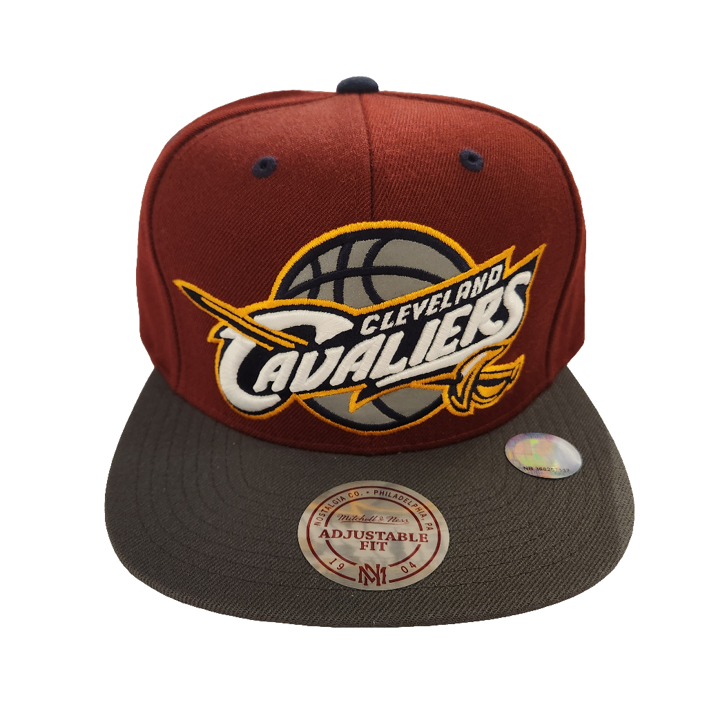 Cleveland Cavaliers NBA Mitchell & Ness Snapback réfléchissant bicolore bordeaux XL pour hommes