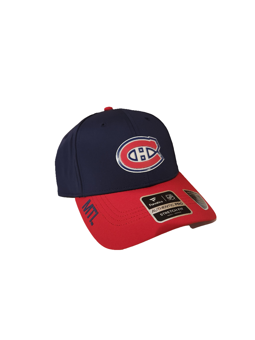 Montreal Canadiens NHL Fanatics Branded Men's Navy Rink Stretch Fit Hat