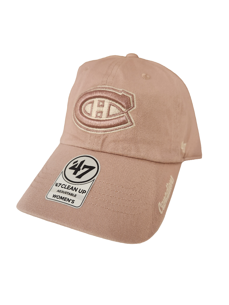 Montreal Canadiens NHL 47 Brand Women's Dusty Rose Ballpark Cheer Clean Up Adjustable Hat