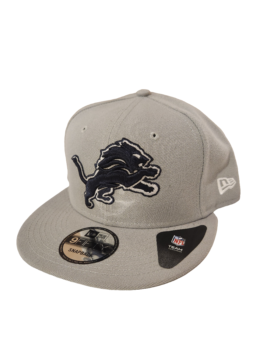 Casquette à visière snapback 9Fifty Basic de la NFL Detroit Lions pour homme de New Era, gris graphite