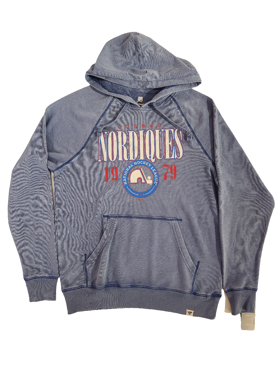 Quebec Nordiques NHL Fanatics Branded Men's Light Blue Snow Washed Pullover Hoodie