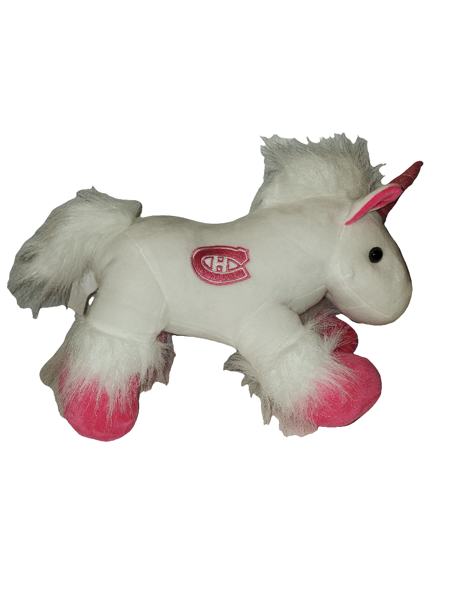 Montreal Canadiens NHL FOCO White Pink Unicorn Plush