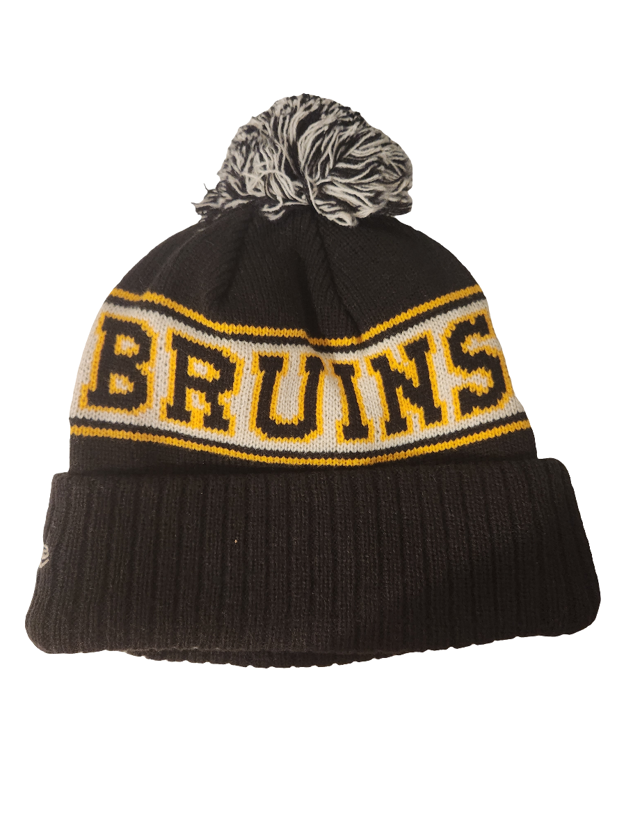 Boston Bruins NHL New Era Men's Black Retro Knit Pom Hat