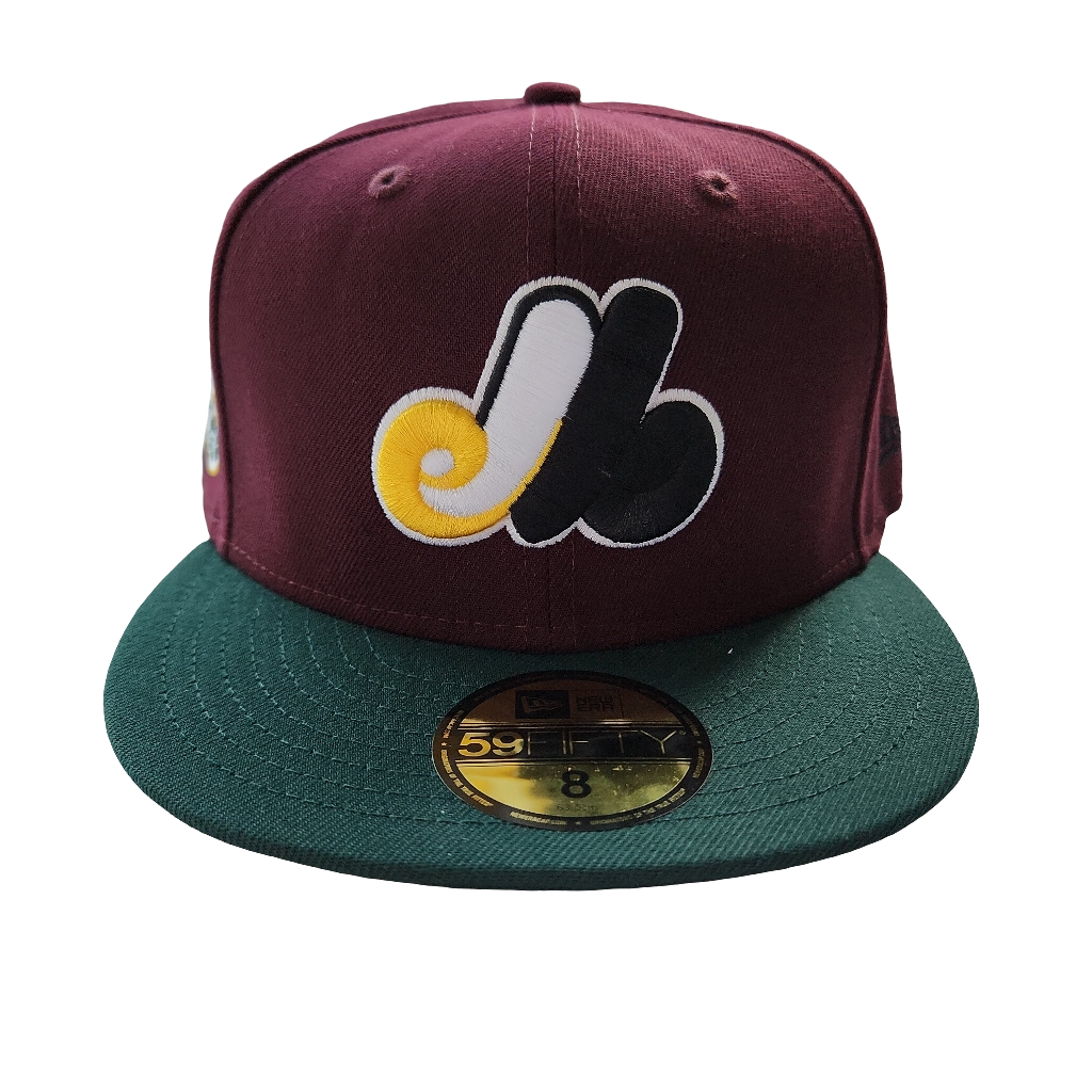 Montreal Expos MLB New Era Men's Maroon/Green 59Fifty 1982 All Star Game Cooperstown Fitted Hat