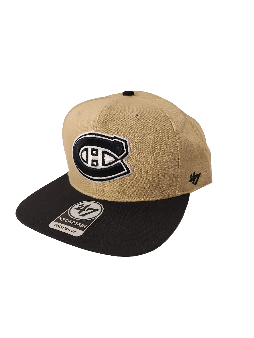 Casquette snapback capitaine NHL 47 Brand pour homme des Canadiens de Montréal, sable noir