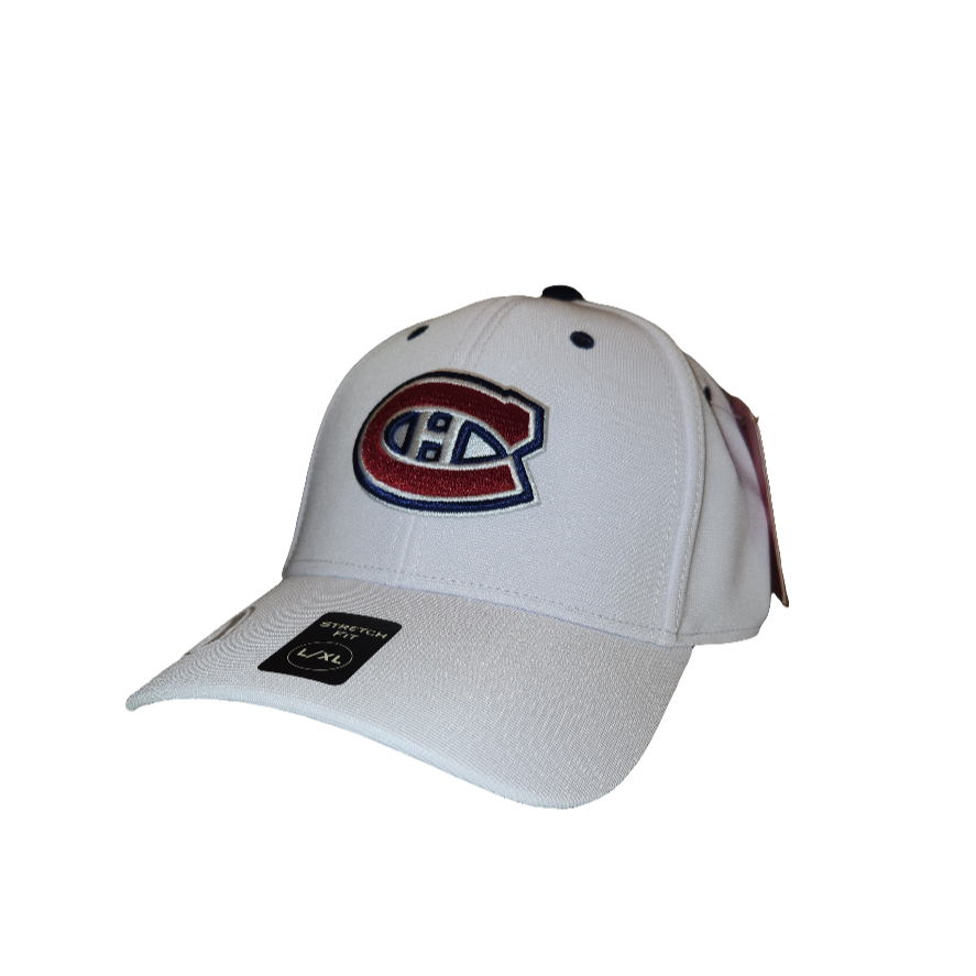 Casquette extensible E-Boss blanche pour homme des Canadiens de Montréal NHL American Needle