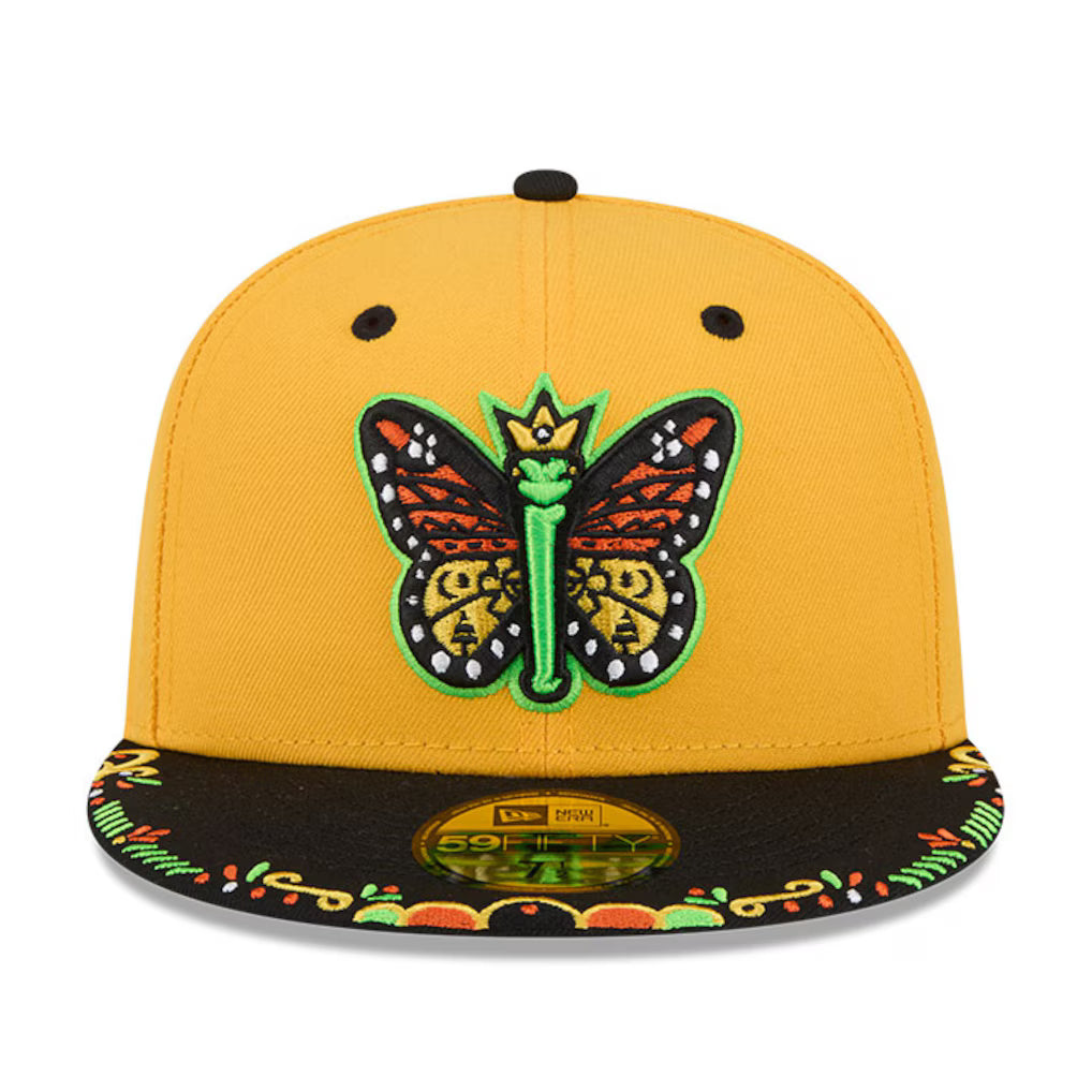 Eugene Emeralds MiLB New Era Men's Yellow/Black 59Fifty Copa De La Diversion Fitted Hat