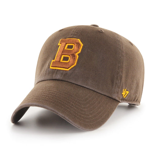 Boston Bruins NHL 47 Brand Men's Brown Vintage 1933 Clean Up Adjustable Hat