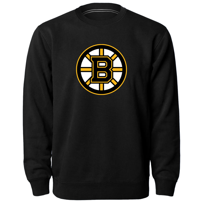 Boston Bruins NHL Bulletin Men's Black Twill Logo Express Crew Sweater