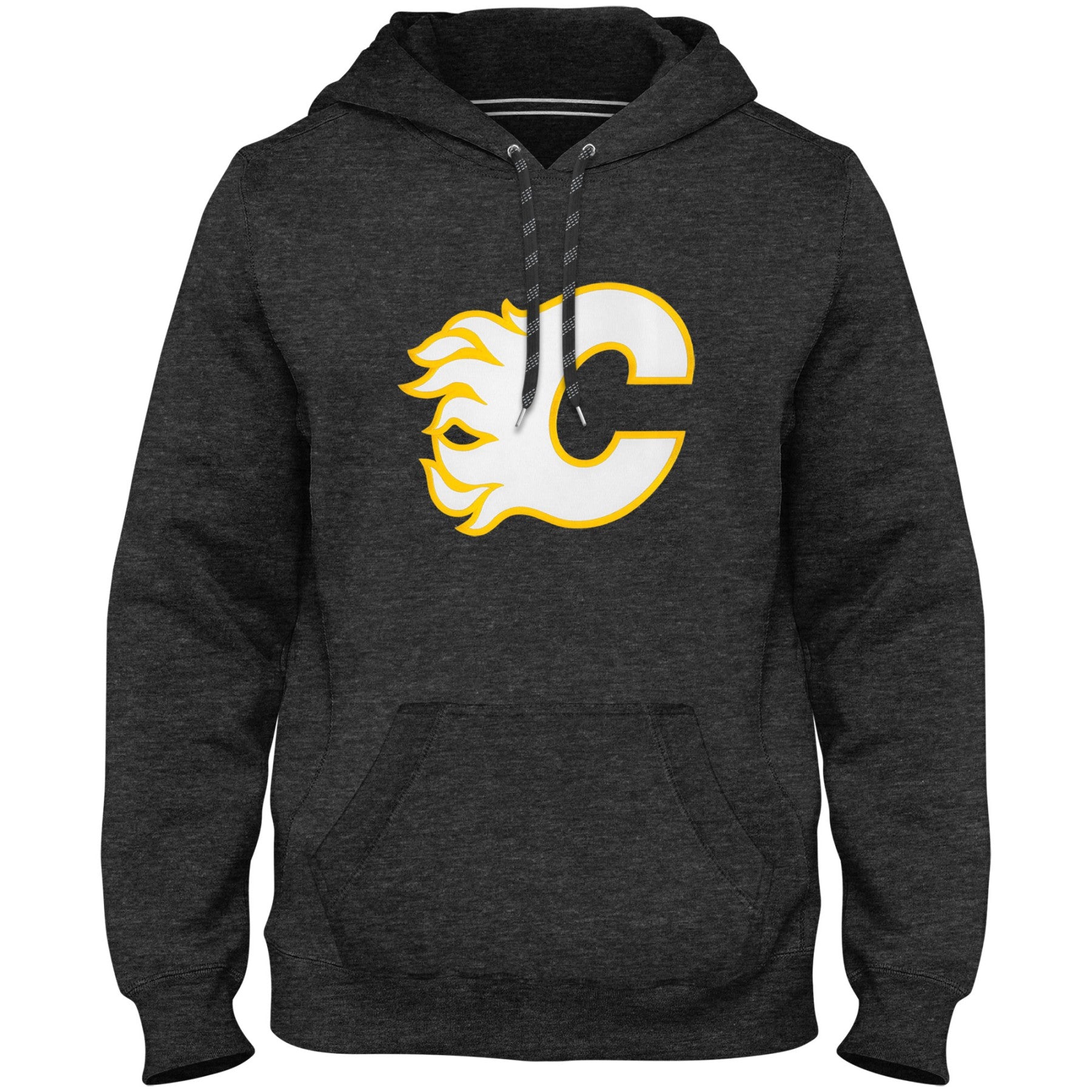 Calgary Flames NHL Bulletin Men's Charcoal Express Twill Logo Hoodie