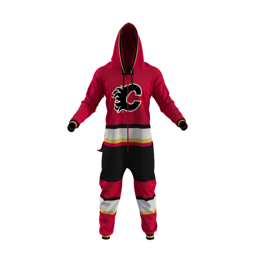Calgary Flames NHL Hockey Sockey Men's Red Team Uniform Onesie