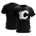 Calgary Flames NHL Mitchell & Ness Men's Black Negative Space T-Shirt