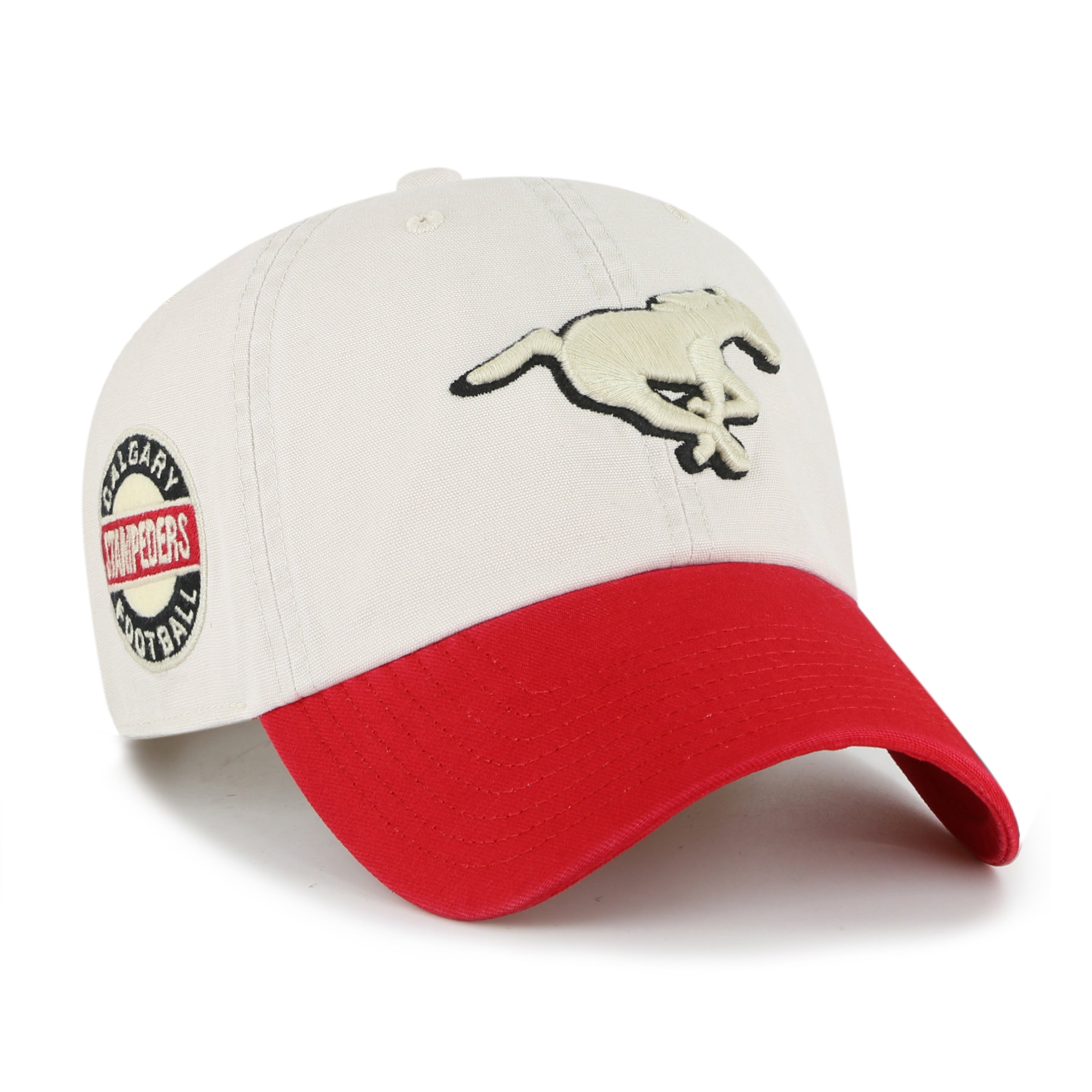 Calgary Stampeders CFL 47 Brand Men's White/Red Sidestep Clean Up Adjustable Hat