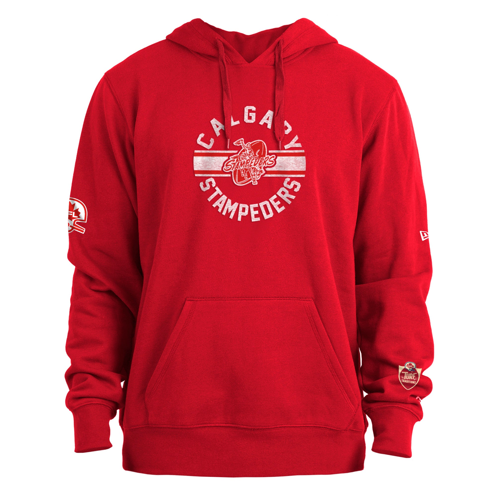 Calgary Stampeders CFL New Era Men's Red Turf Traditions Pullover Hoodie