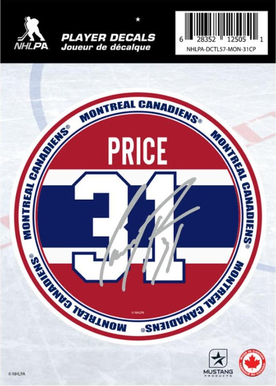 Carey Price Montreal Canadiens NHL 5"x7" Player Decal