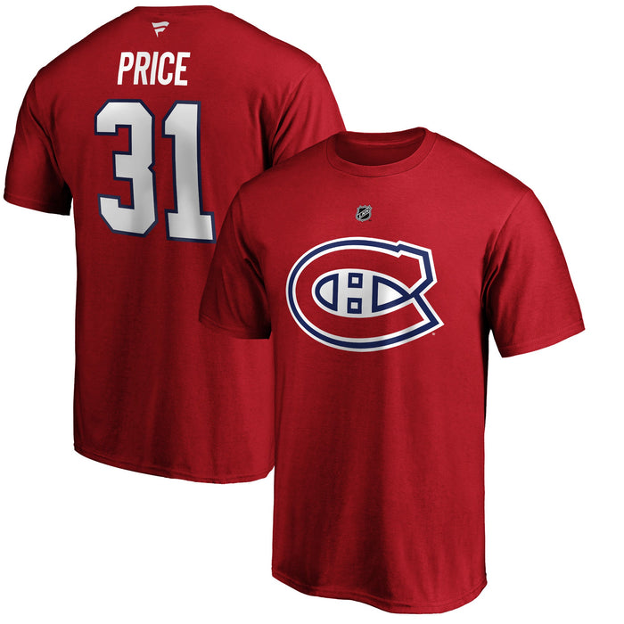 Carey Price Montreal Canadiens NHL Fanatics Branded Men's Red Authentic T-Shirt