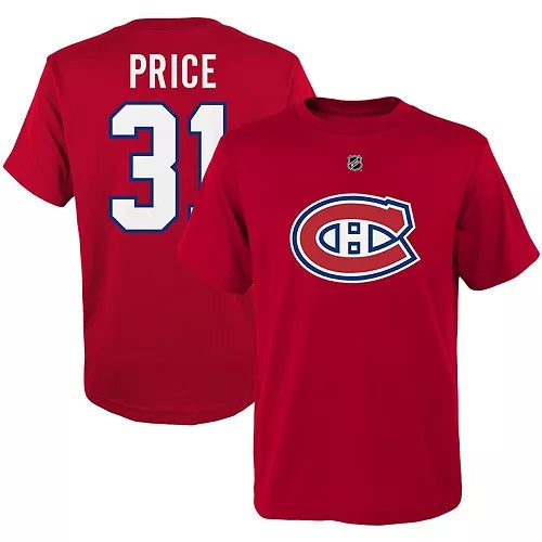  Carey Price Montreal Canadiens #31 Youth Red Name and