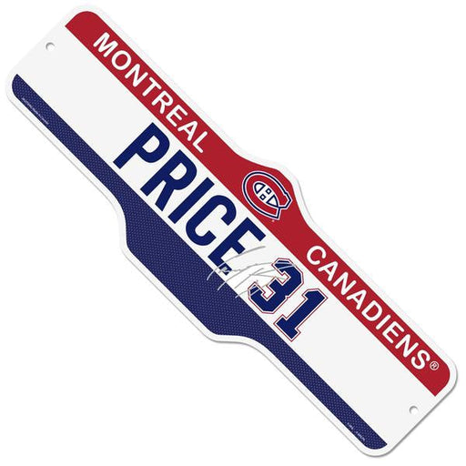 Carey Price Montreal Canadiens NHL Street Sign