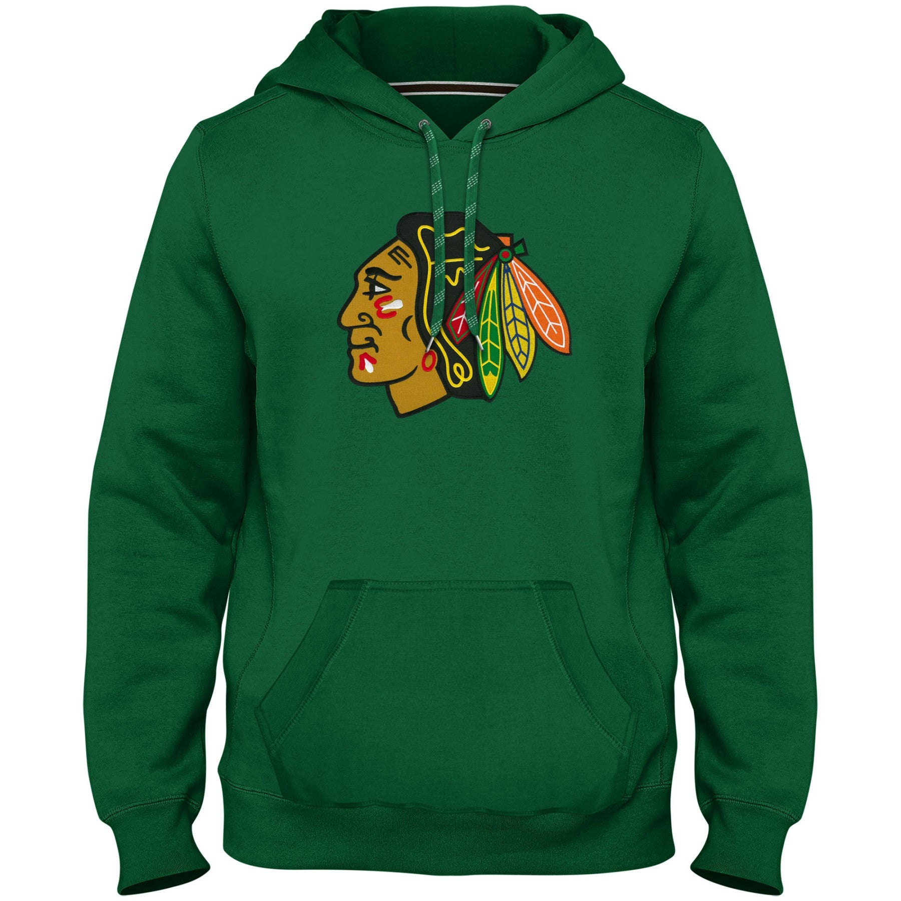 Chicago Blackhawks NHL Bulletin Men's Green Express Twill Logo Hoodie